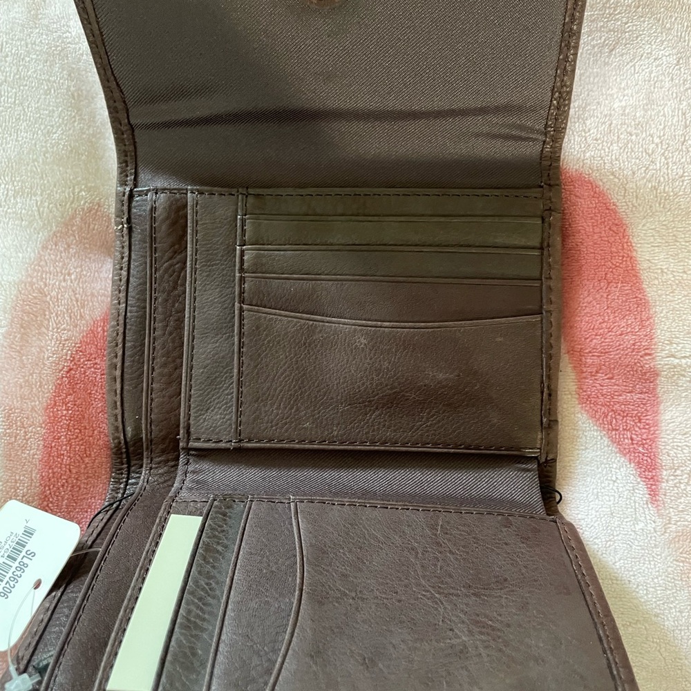 Fossil Popstitch Espresso NWT Wallet & Preowned Checkbook Wallet - Picture 11 of 16